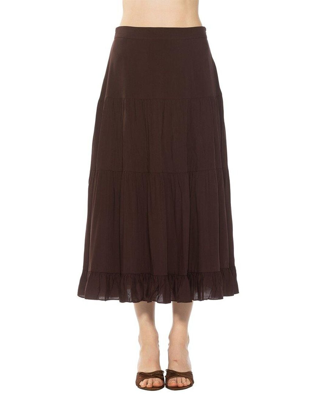 Alexia Admor Brown Amelie A-Line Skirt