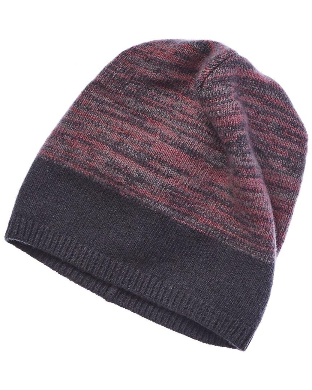 Portolano Purple 100% Cashmere Slouchy Hat for men