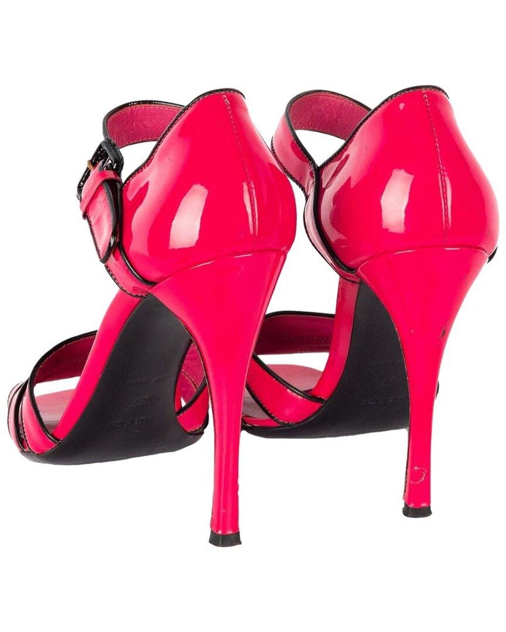 Prada Pink Leather Heel Sandal