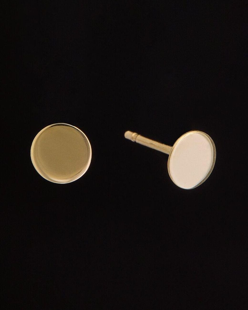 Italian Gold Black 14k Disc Studs