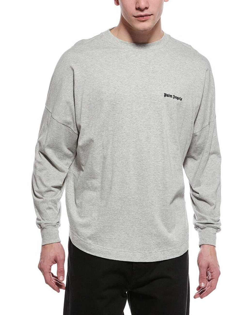 Palm Angels Gray Logo Shirt for men