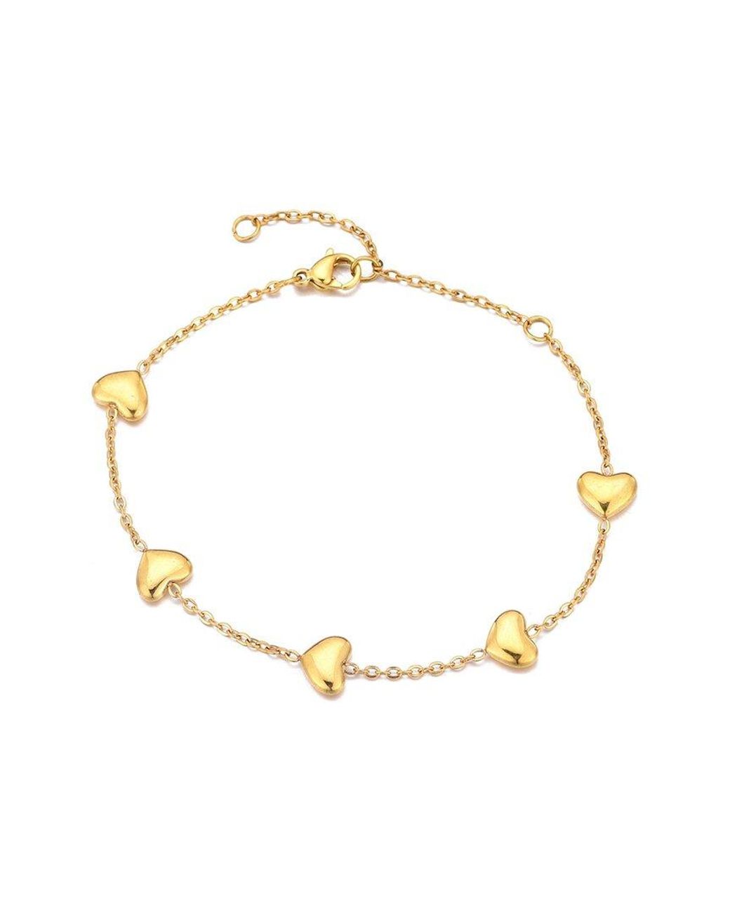 Adornia Metallic 18K Plated Heart Station Bracelet