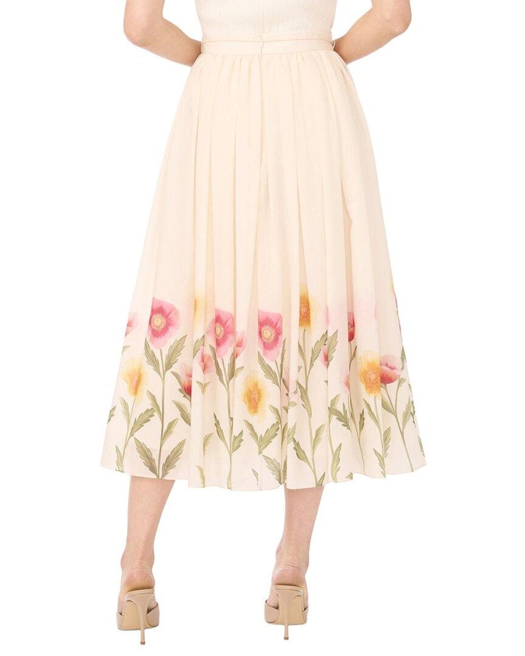 Ted Baker Pink Megan Linen-Blend Skirt