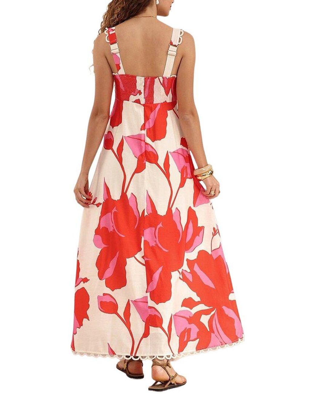 LOEY Red Printed Maxi Dress