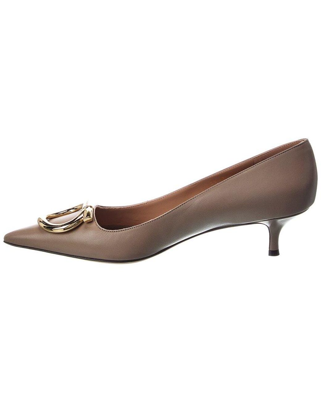 Ferragamo Brown Lara Leather Pump
