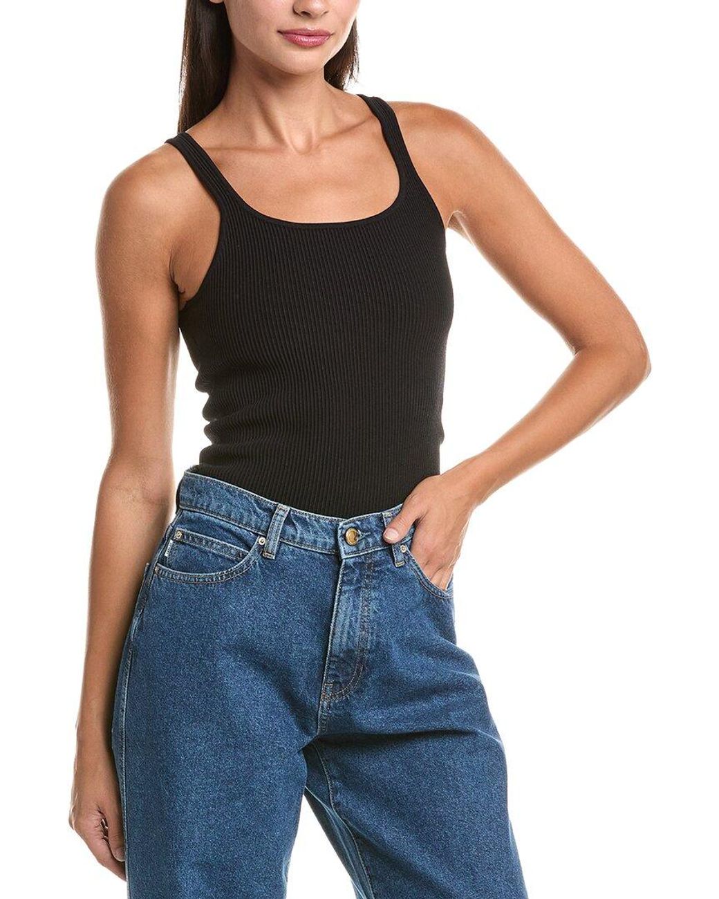 DL1961 Black Ribbed Tank
