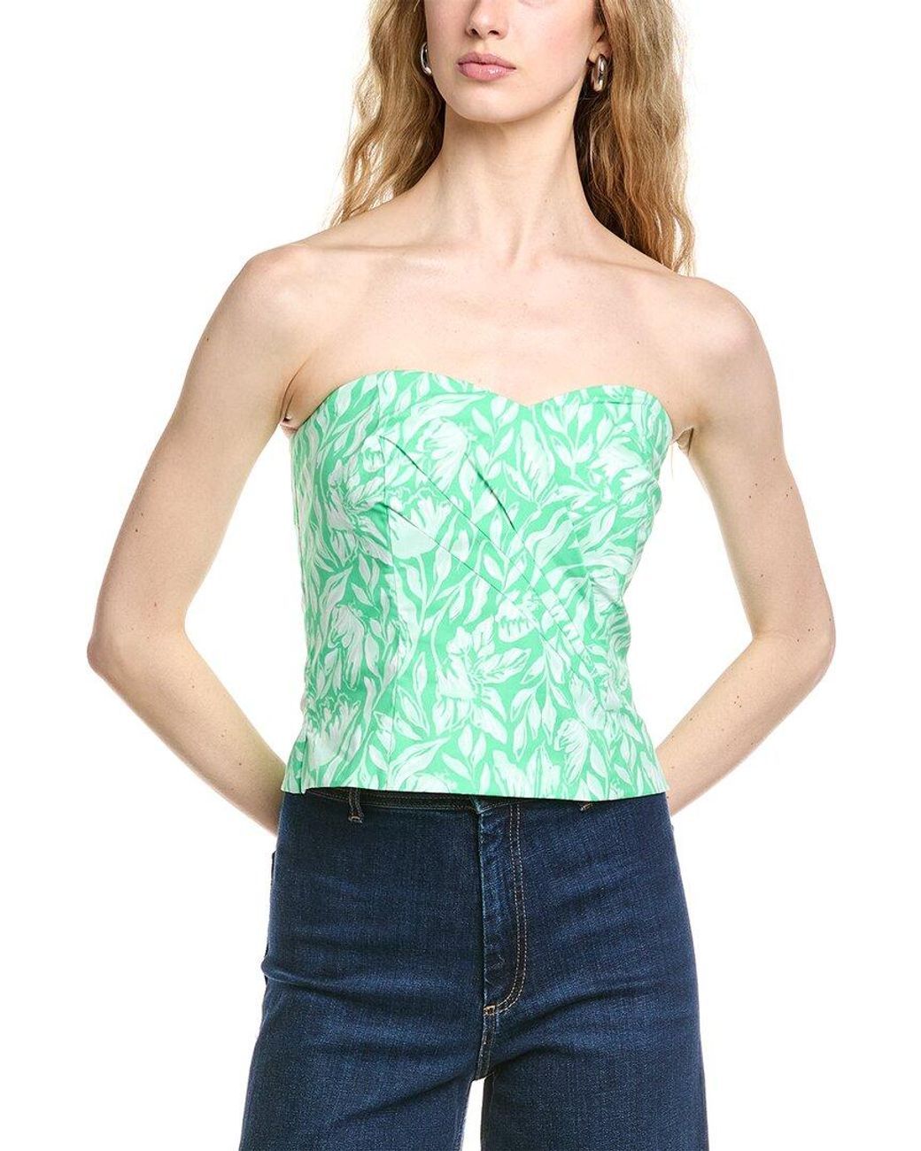 Lilly Pulitzer Green Kylo Strapless Stretch Top