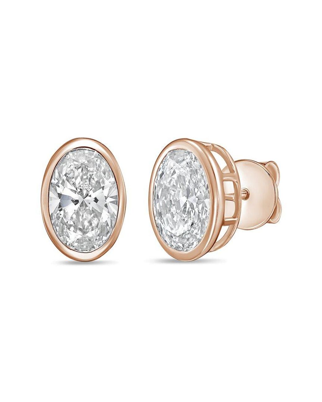 Diana M White Diana M. 14K Rose 10.00 Ct. Tw. Lab-Grown Diamond Stud Earrings
