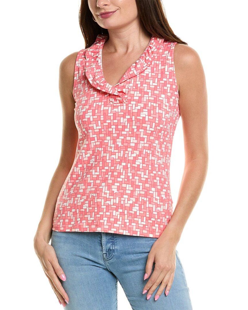 J.McLaughlin Red Durham Catalina Cloth Top