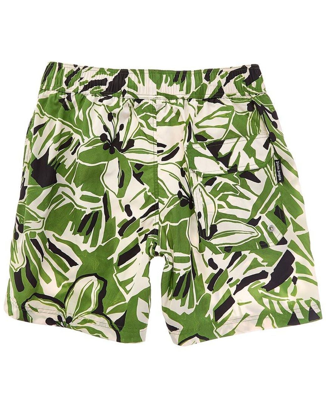 Palm Angels Green Printed Swim Short for men