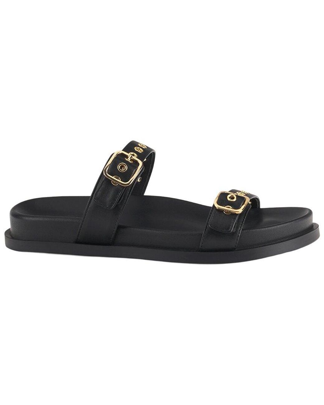 Agl Attilio Giusti Leombruni Black Cristina Ring Leather Slides