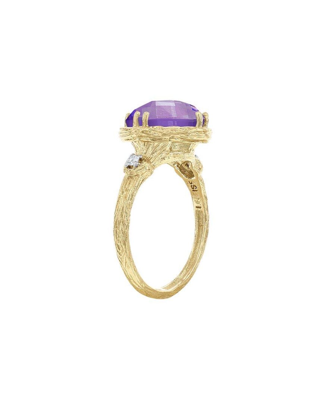 Reiss Purple 14K 3.55 Ct. Tw. Diamond & Amethyst Cocktail Ring