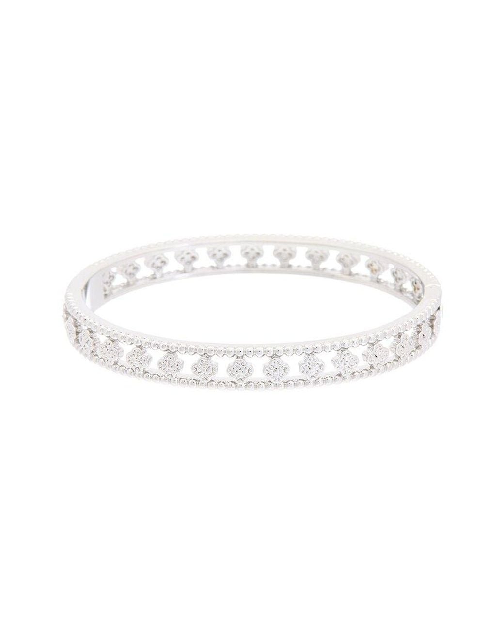 Juvell White 18K Plated Cz Bangle Bracelet