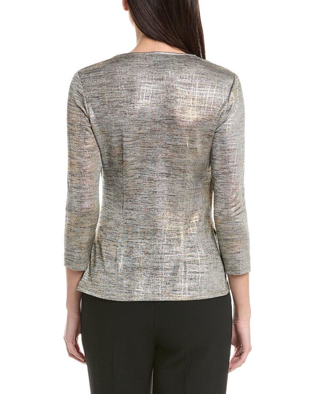 Joseph Ribkoff Gray Textured Blouse