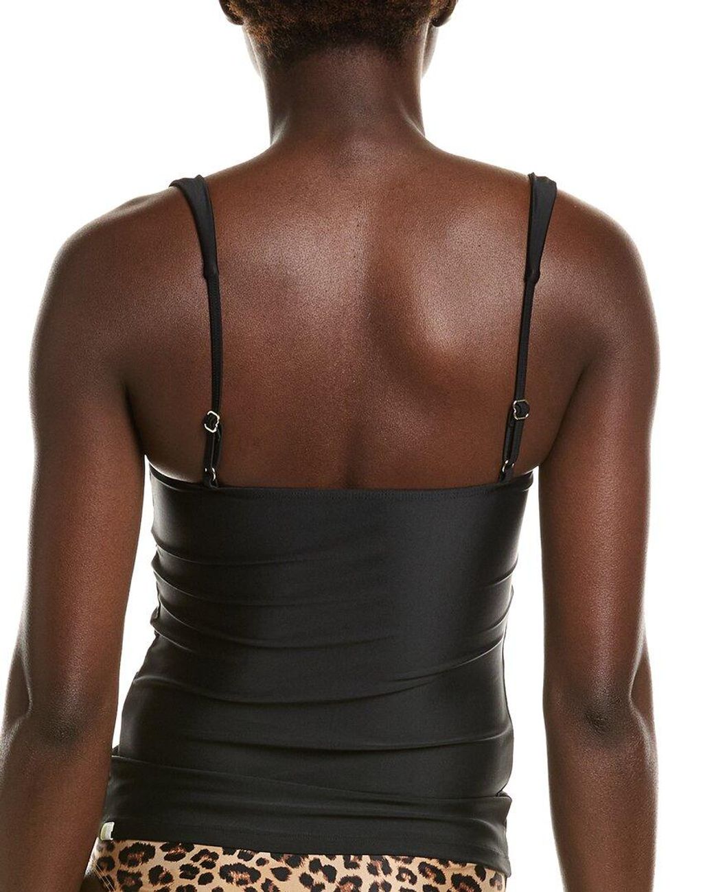 summersalt Black The Cinched Tankini Top