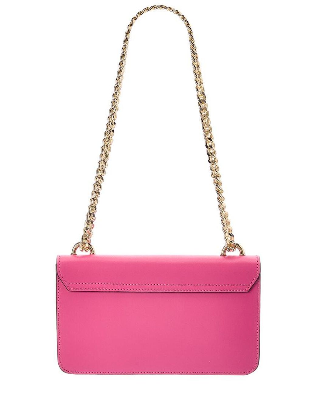 Italian Leather Pink Tess Leather Crossbody Bag