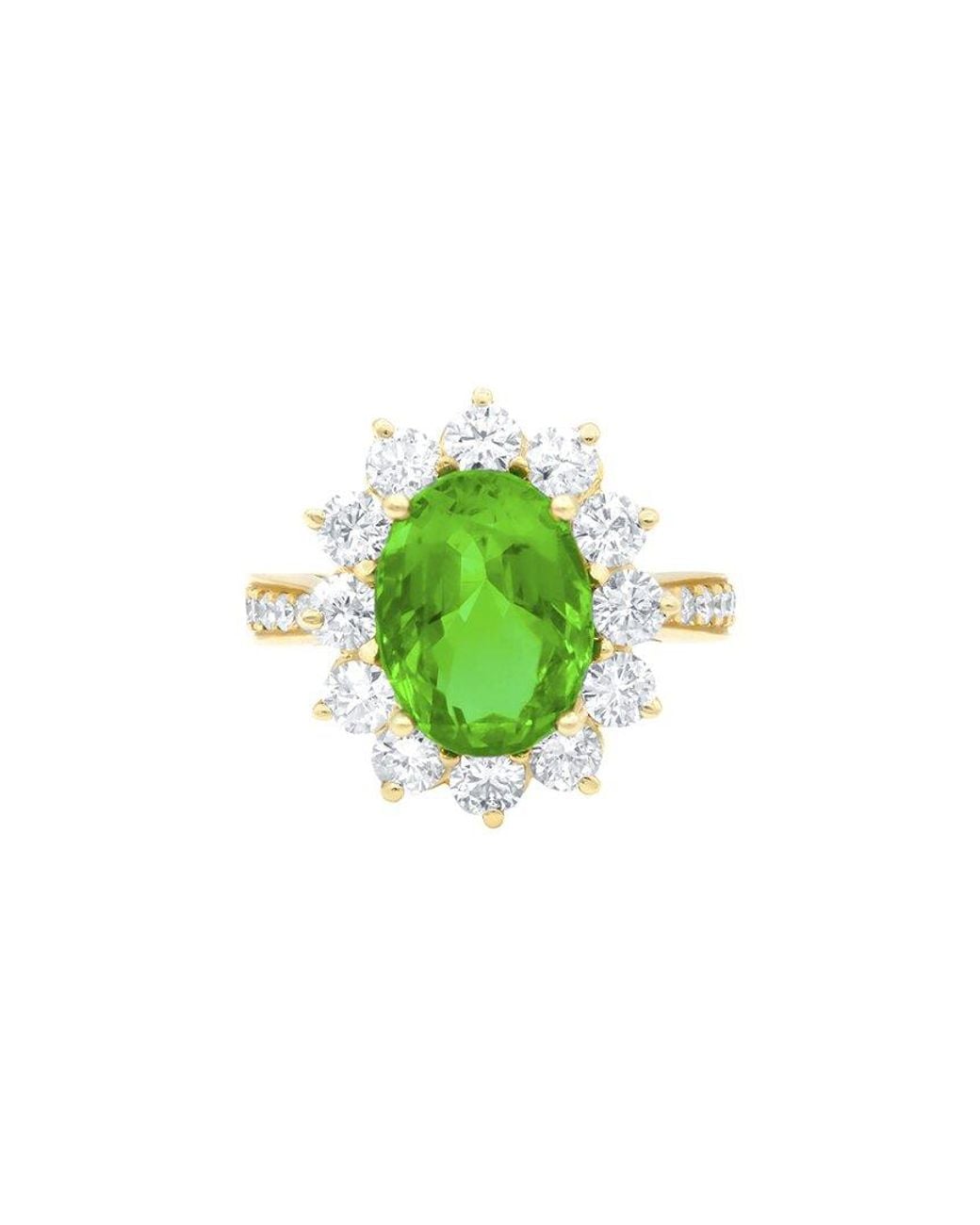 Diana M Green Fine Jewelry 18k 6 Ct. Tw. Diamond & Emerald Half-set Ring