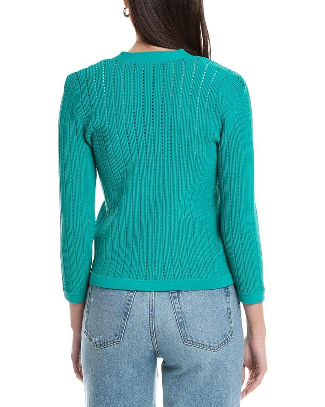 L'Agence Blue Irvin Pointelle Cardigan