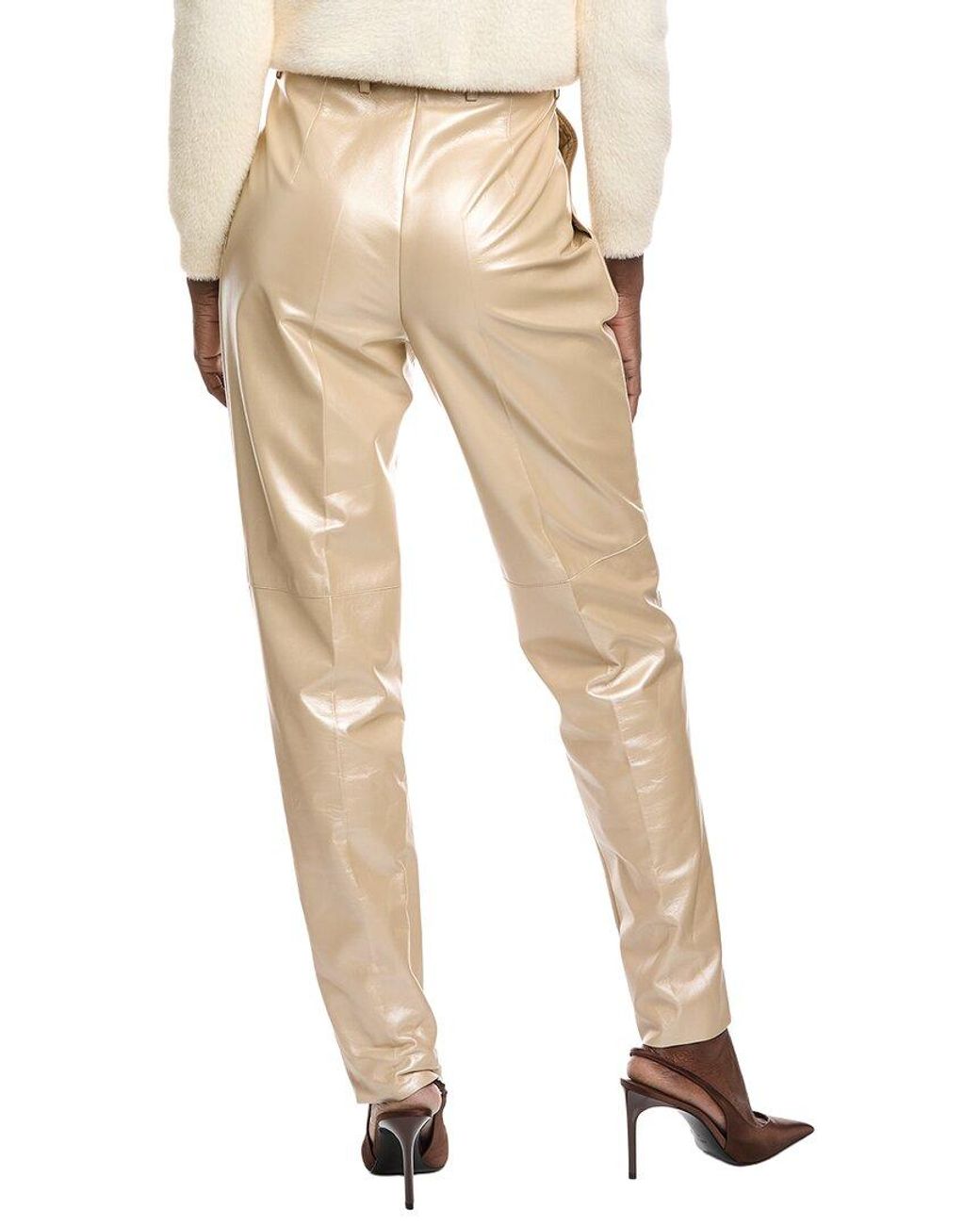 Akris Natural Fidelia Leather Pant
