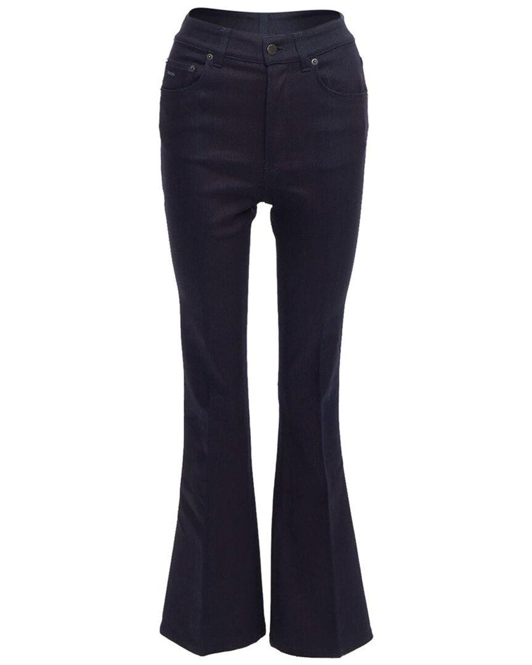 Prada Blue Logo Fit Flare Jean, Size Int (Authentic Pre-Loved)