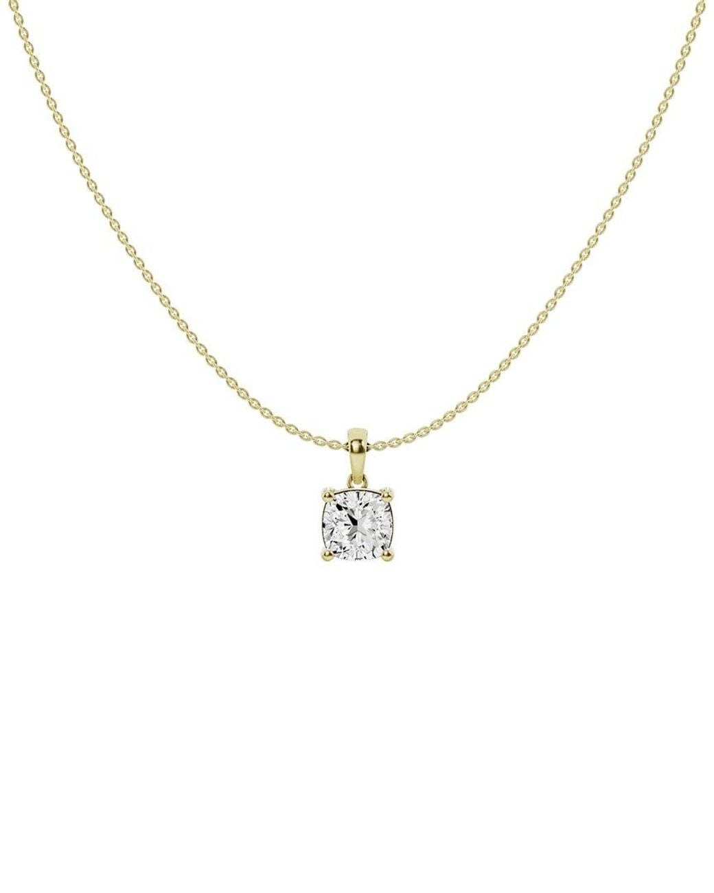 Lab Grown Diamonds Metallic 14K 1.50 Ct. Tw. Lab-Grown Diamond Solitaire Pendant Necklace