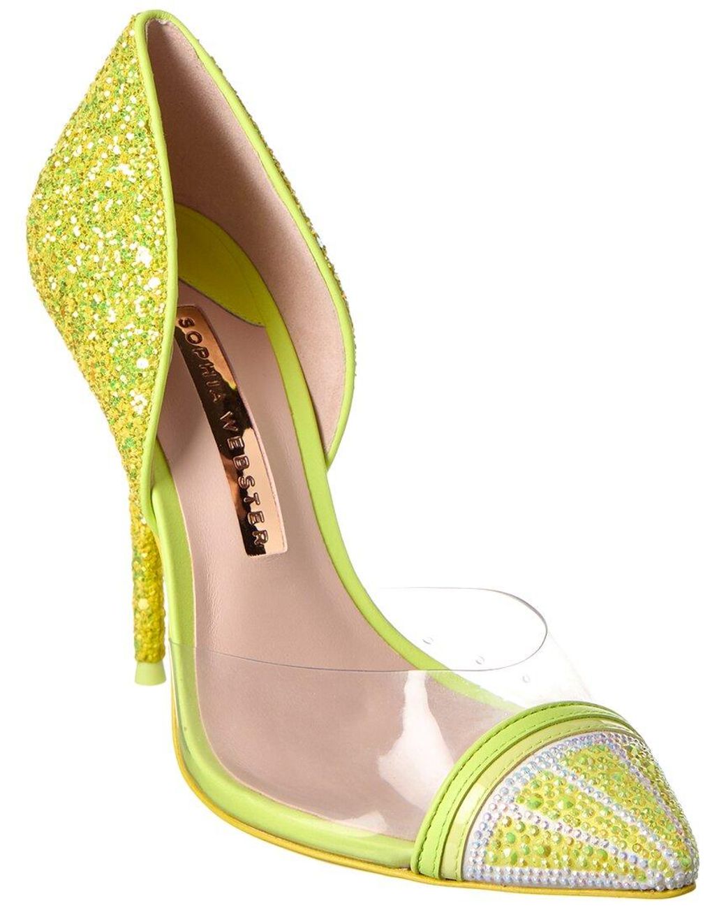 Sophia Webster Yellow Jessica Glitter & Vinyl Pump