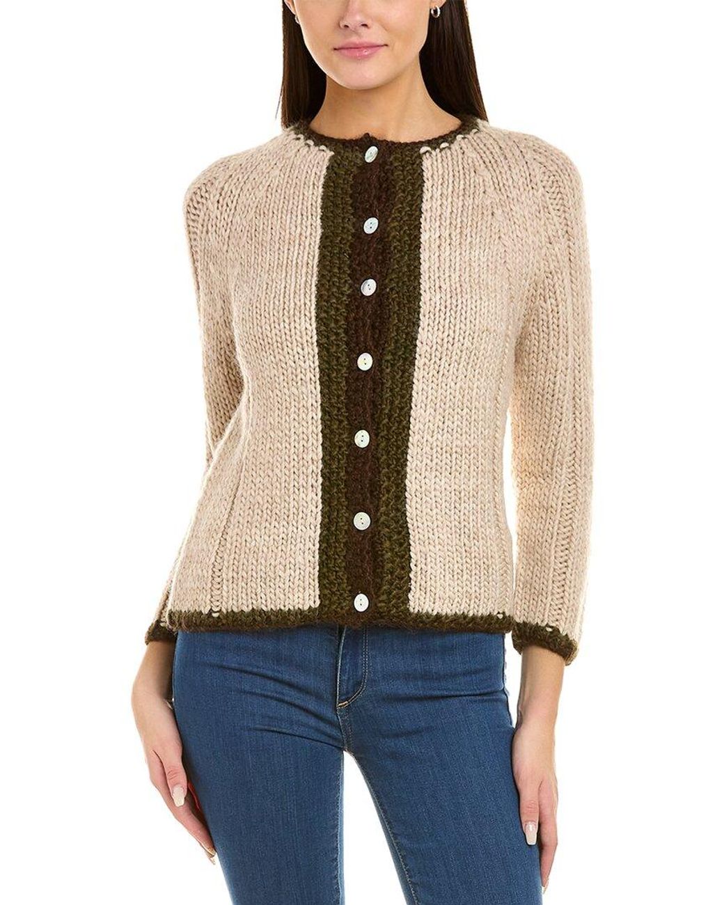 Frances Valentine Border Wool Sweater 