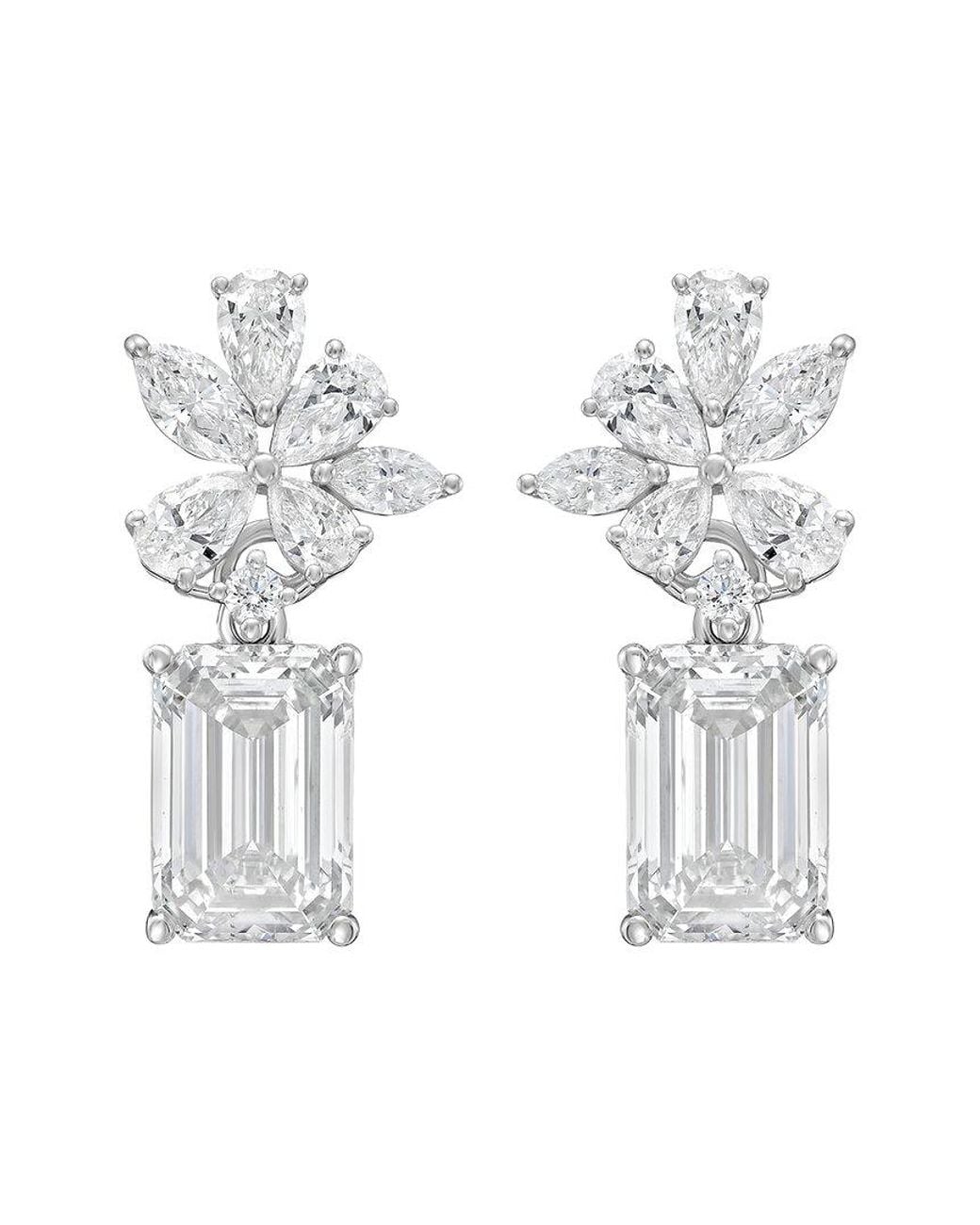 Diana M White 14K 15.00 Ct. Tw. Lab-Grown Diamond Drop Earrings