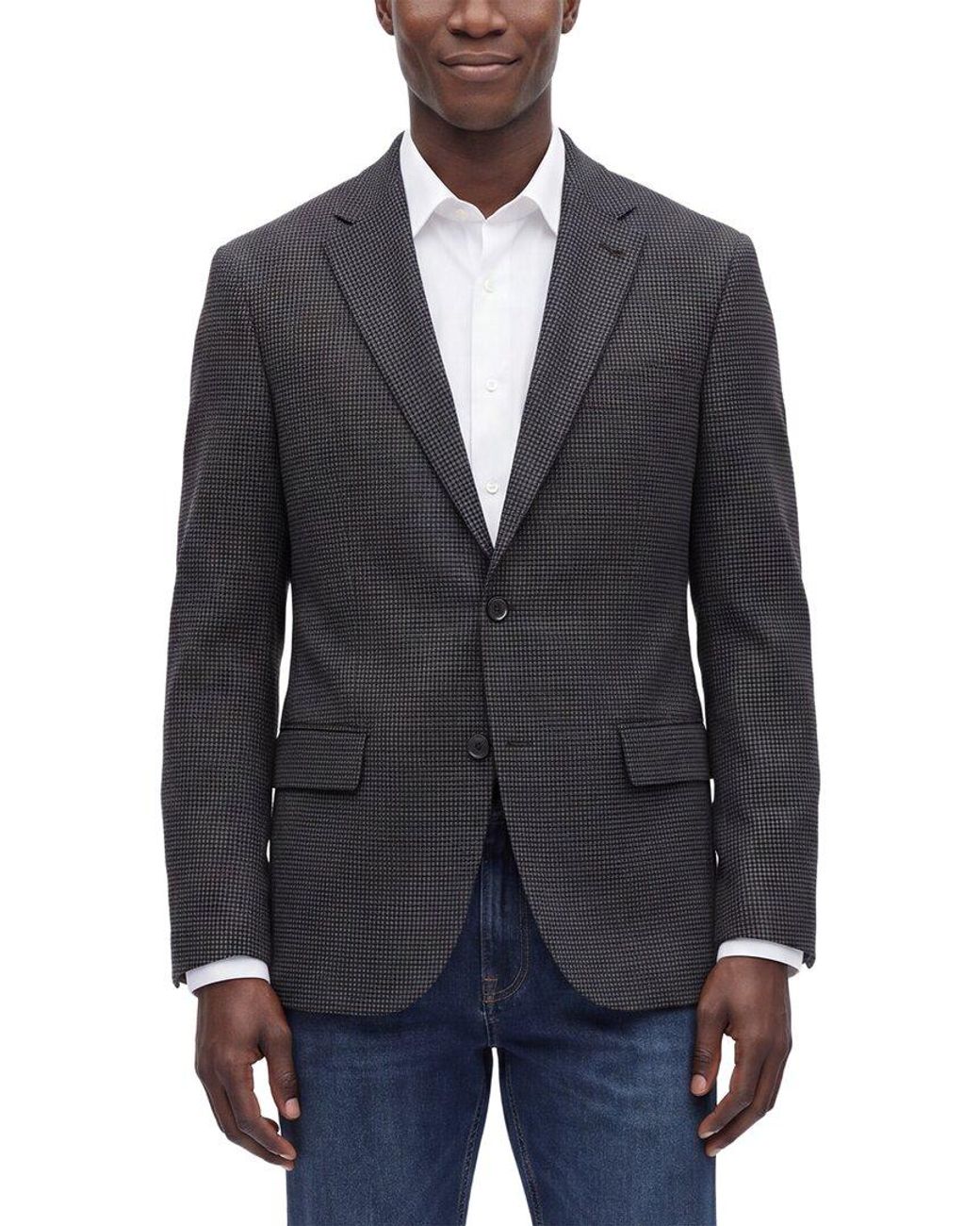 Corneliani Blue Cc Collection Virgin Wool Checked Jacket for men