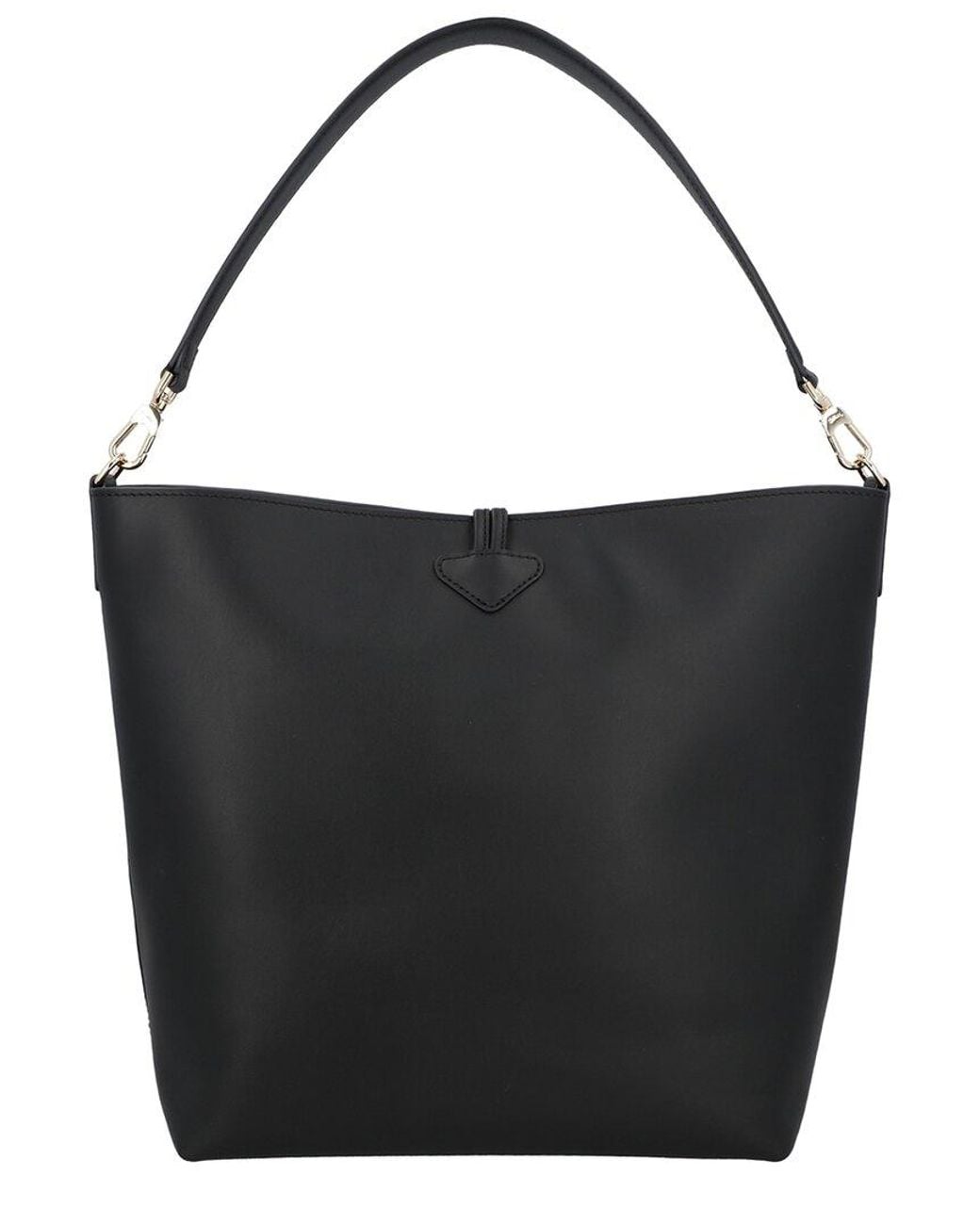 Longchamp Black Le Roseau Medium Leather Hobo Bag