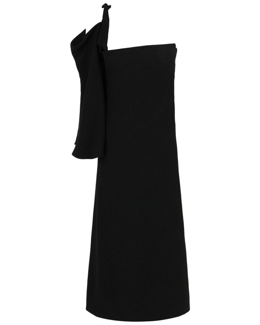Ferragamo Black One-Shoulder Midi Dress