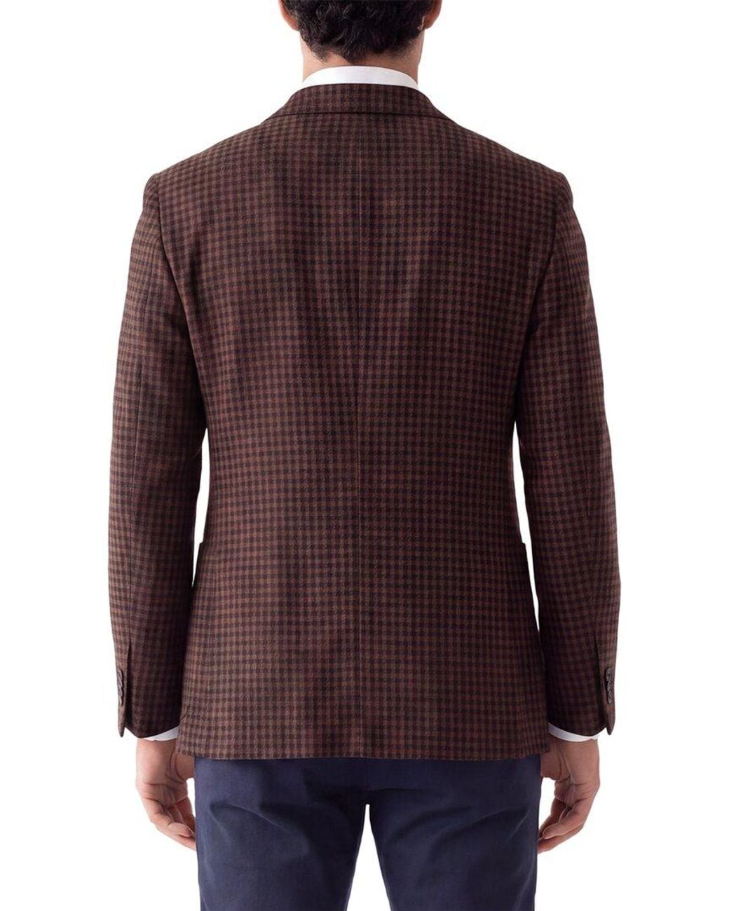 Corneliani Brown Cc Collection Houndstooth Wool-Blend Blazer for men