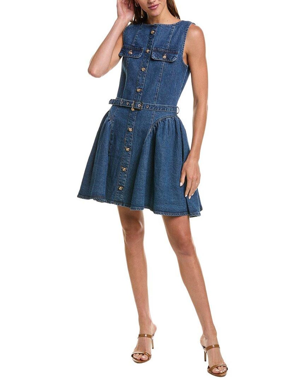 Avec Les Filles Blue Flounce Dress