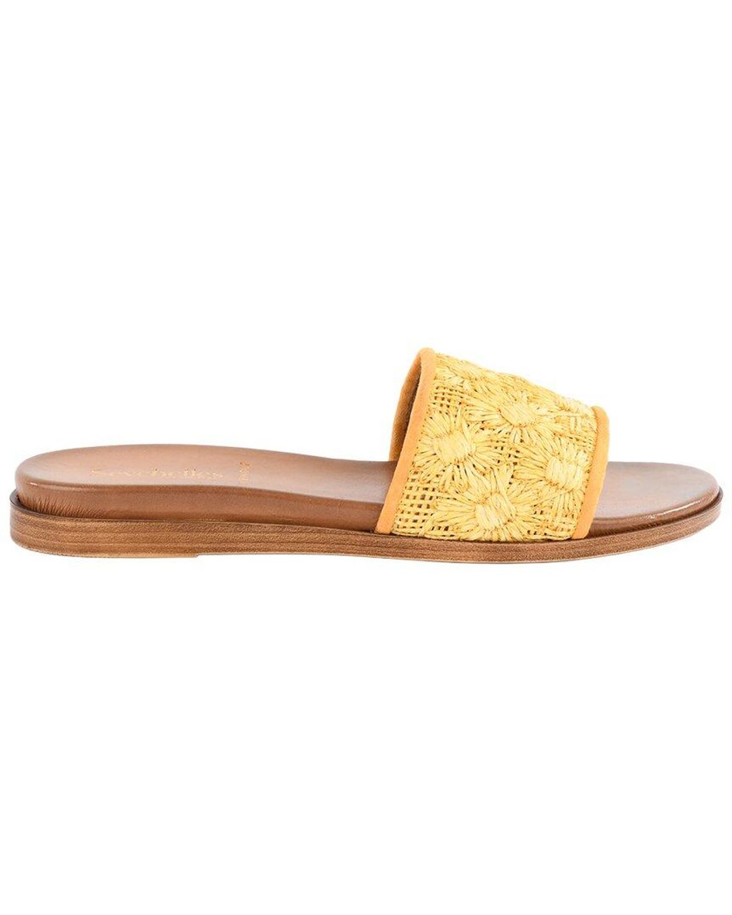 Seychelles Yellow Dakota Raffia & Leather Slide