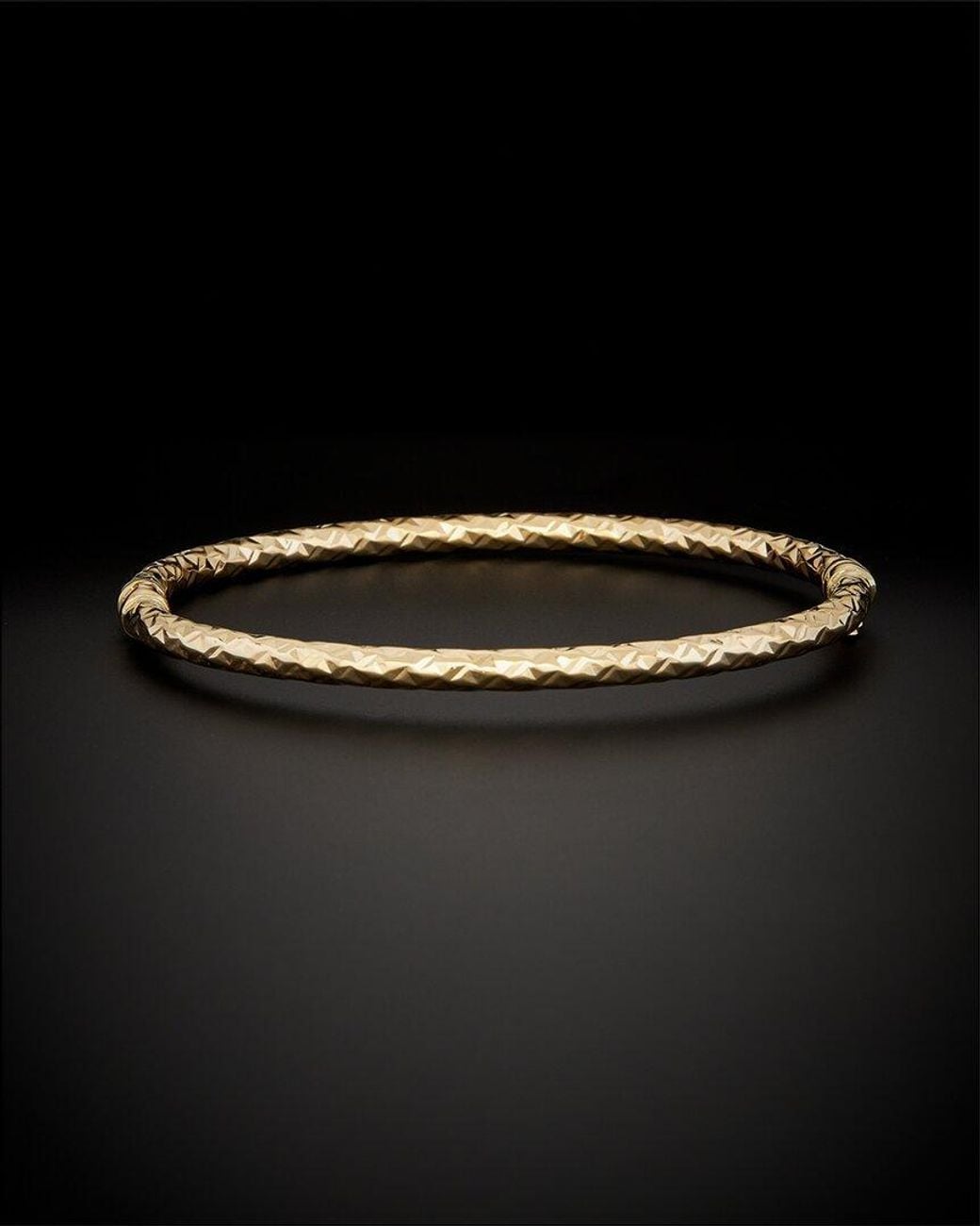 Italian Gold Black 14K Bangle Bracelet