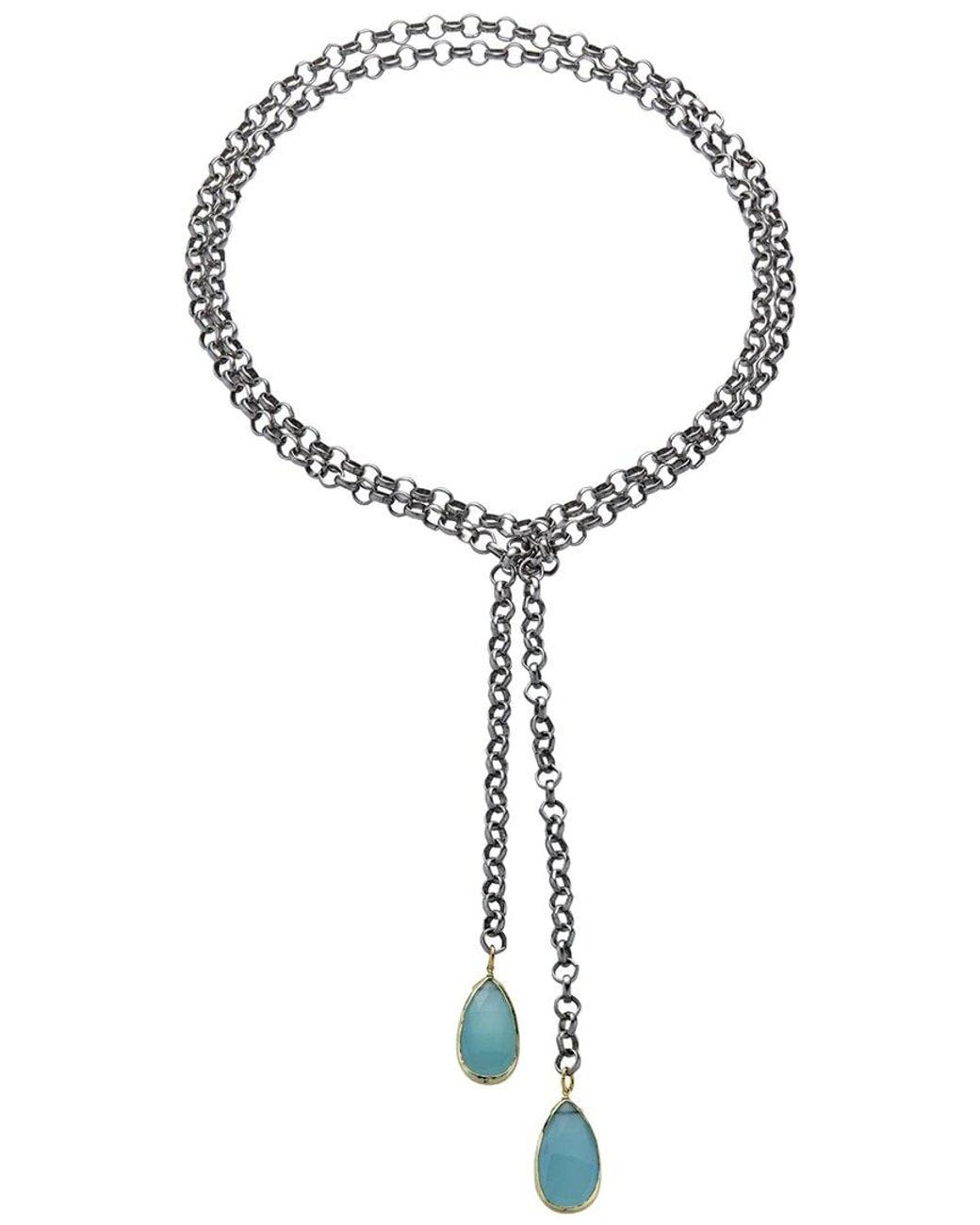 Rachel Reinhardt Jewelry Metallic 14K Plated Chalcedony Necklace