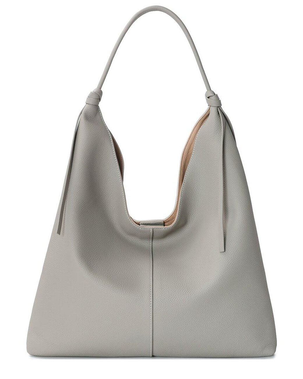 Tiffany & Fred Paris Gray Full-Grain Leather Tote