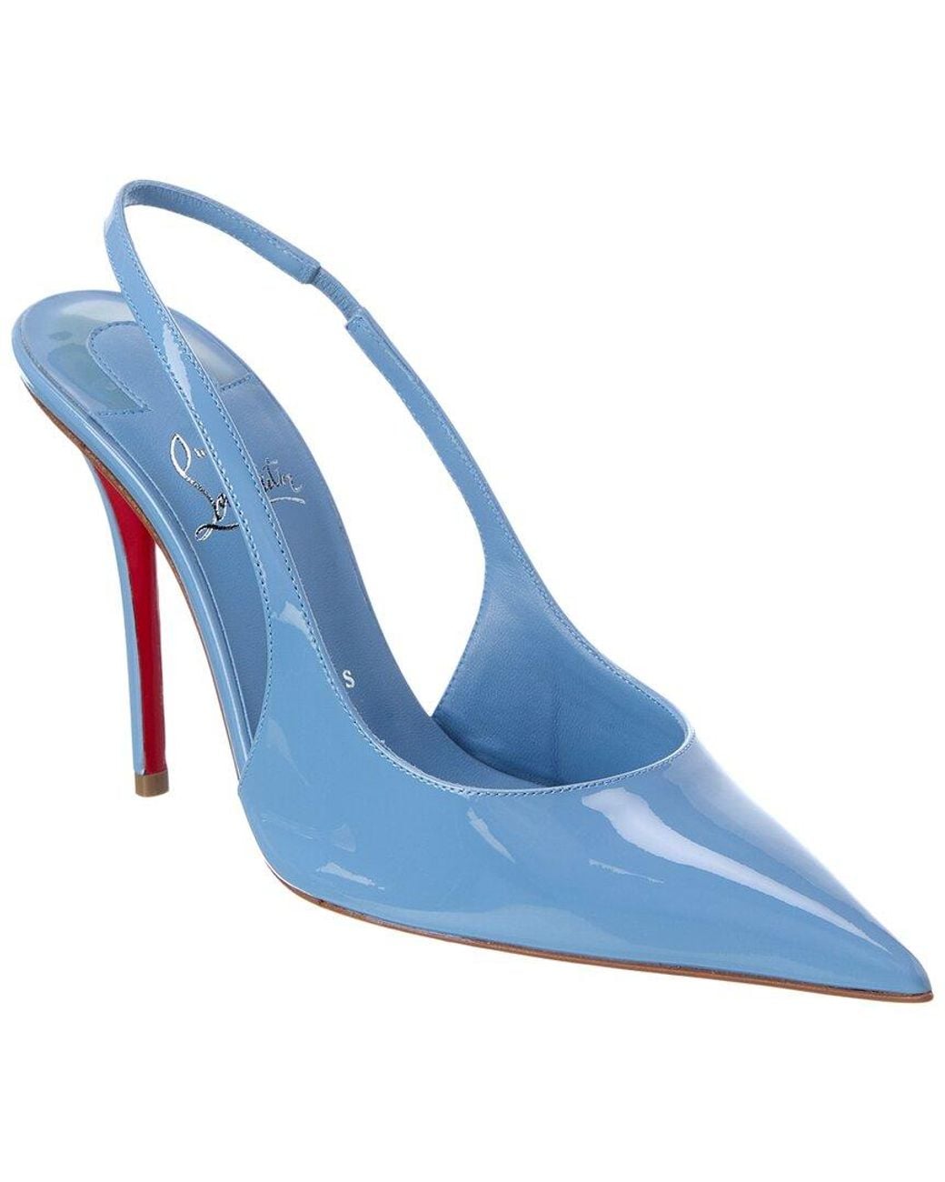 Christian Louboutin Blue Miss Z 100 Patent Slingback Pump