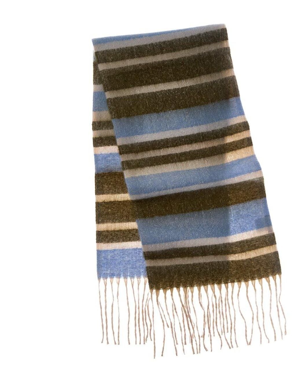La Fiorentina Green Plush Fringe Scarf