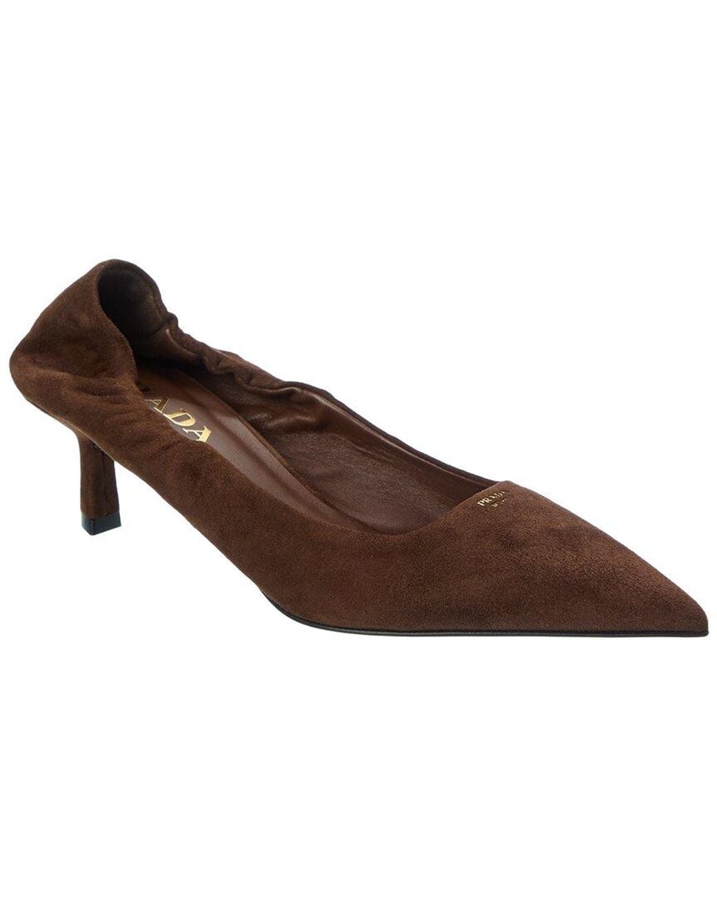 Prada Brown Suede Pointy-Toe Pump