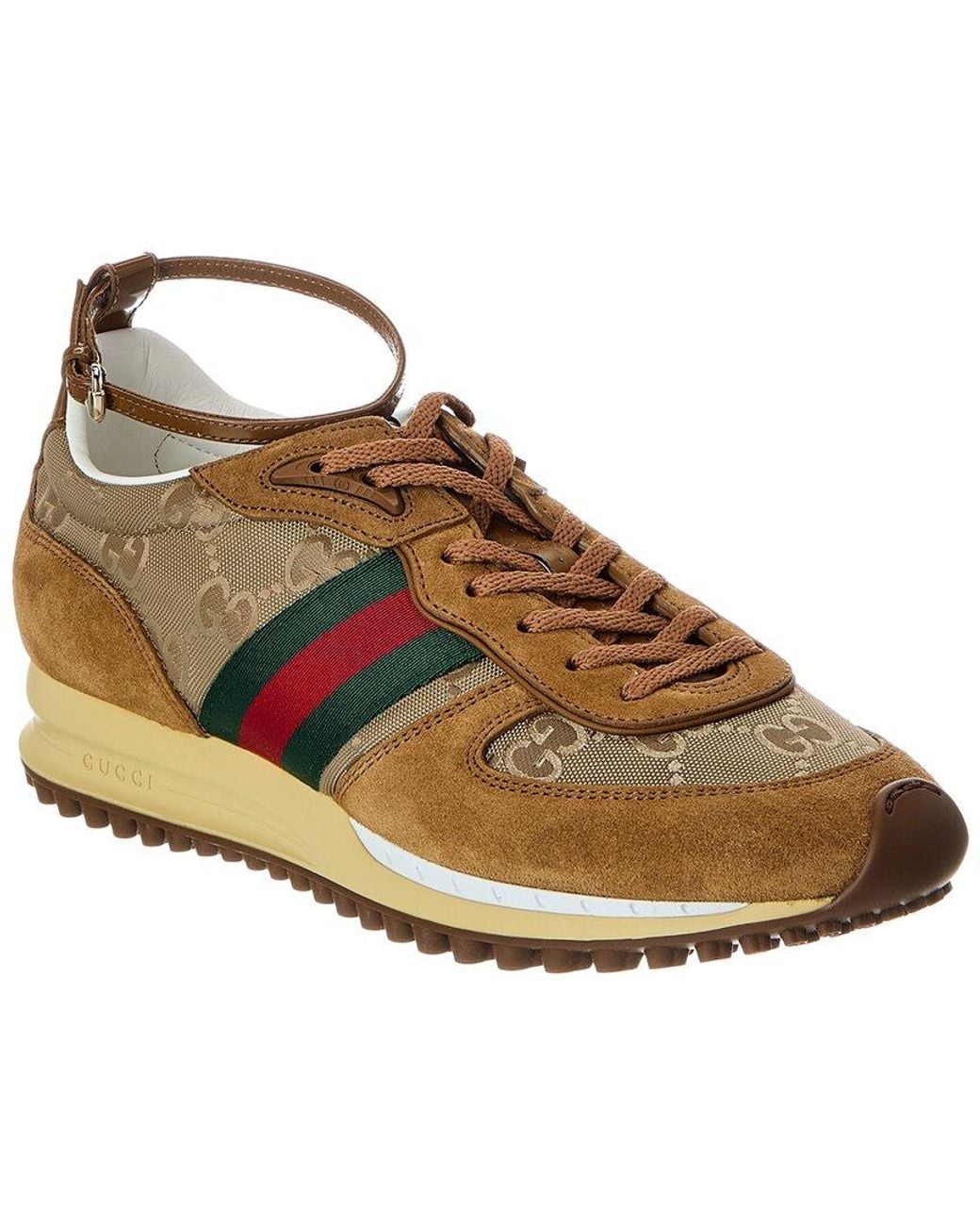 Gucci Brown Re-Motion Gg Nylon & Suede Sneaker