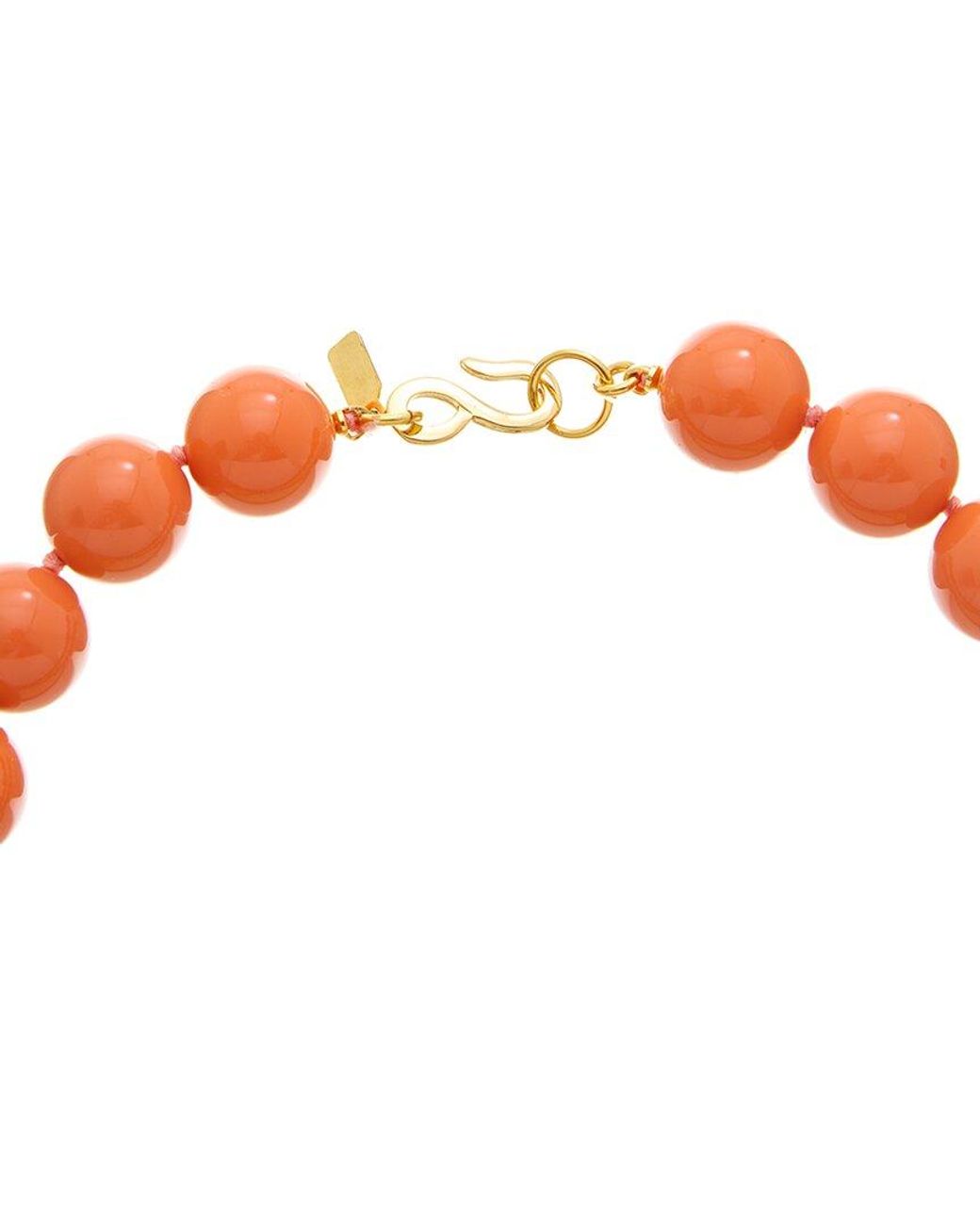 Kenneth Jay Lane Red Plated Beaded Necklace