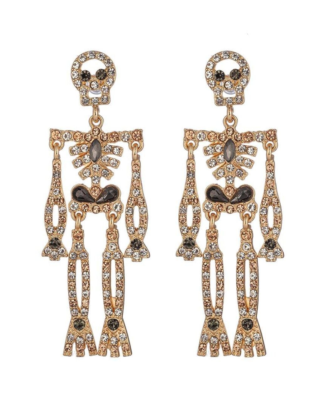 Eye Candy LA White Skull Drop Earrings