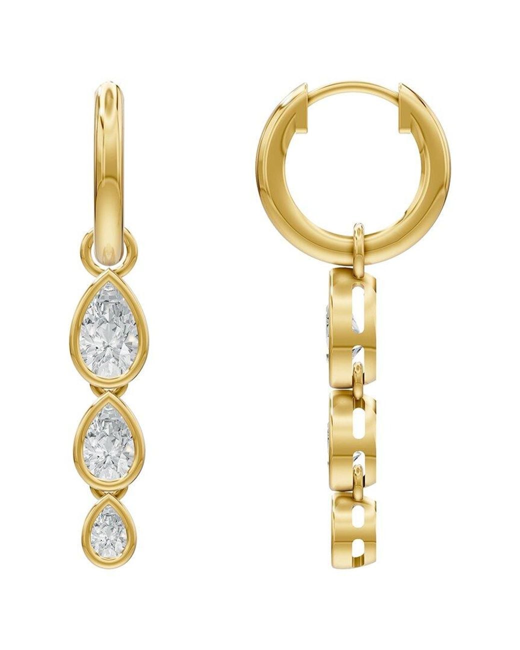 Lab Grown Diamonds Metallic 14K 1.50 Ct. Tw. Lab-Grown Diamond Earrings