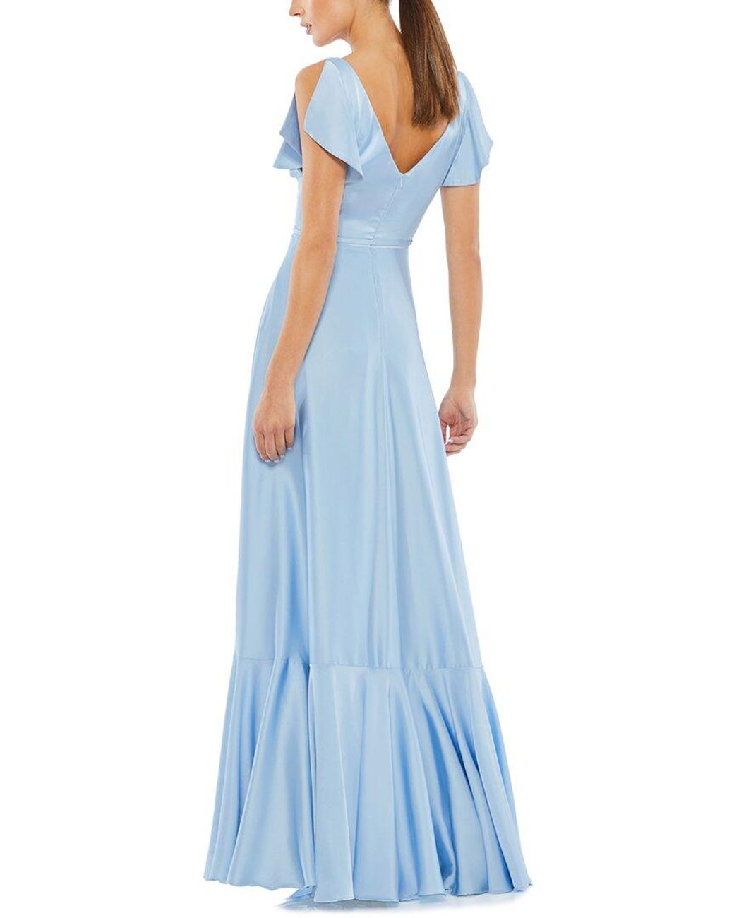 Mac Duggal Blue Flounce Gown