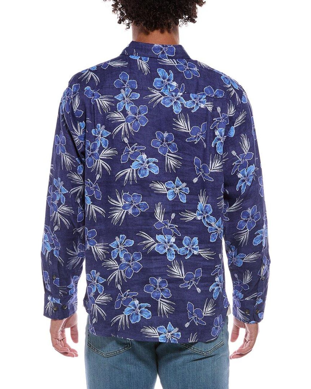Tommy Bahama Blue Hibiscus Oasis Linen Shirt for men