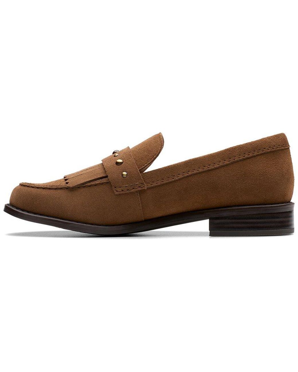 Clarks Brown Hana Loafer Suede Loafer