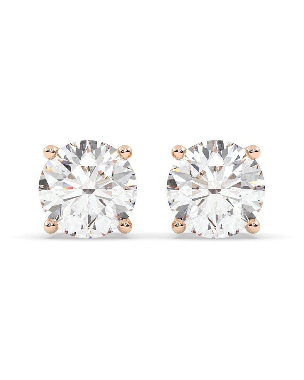 Lab Grown Diamonds White 14K Rose 4.00 Ct. Tw. Lab-Grown Diamond Earrings