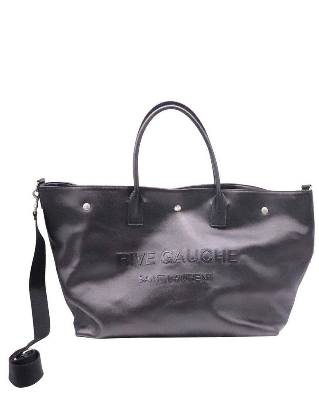 Saint Laurent Gray Leather Rive Gauche Maxi Tote (Authentic Pre-Loved)