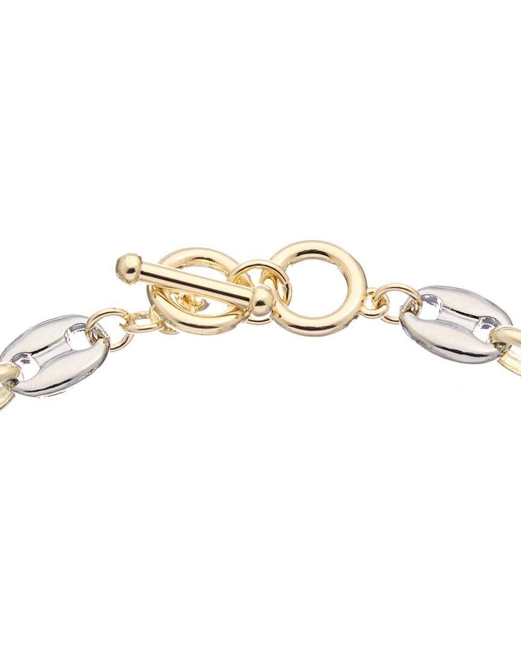 Juvell Metallic 18k Two-tone Plated Puffed Mariner Necklace